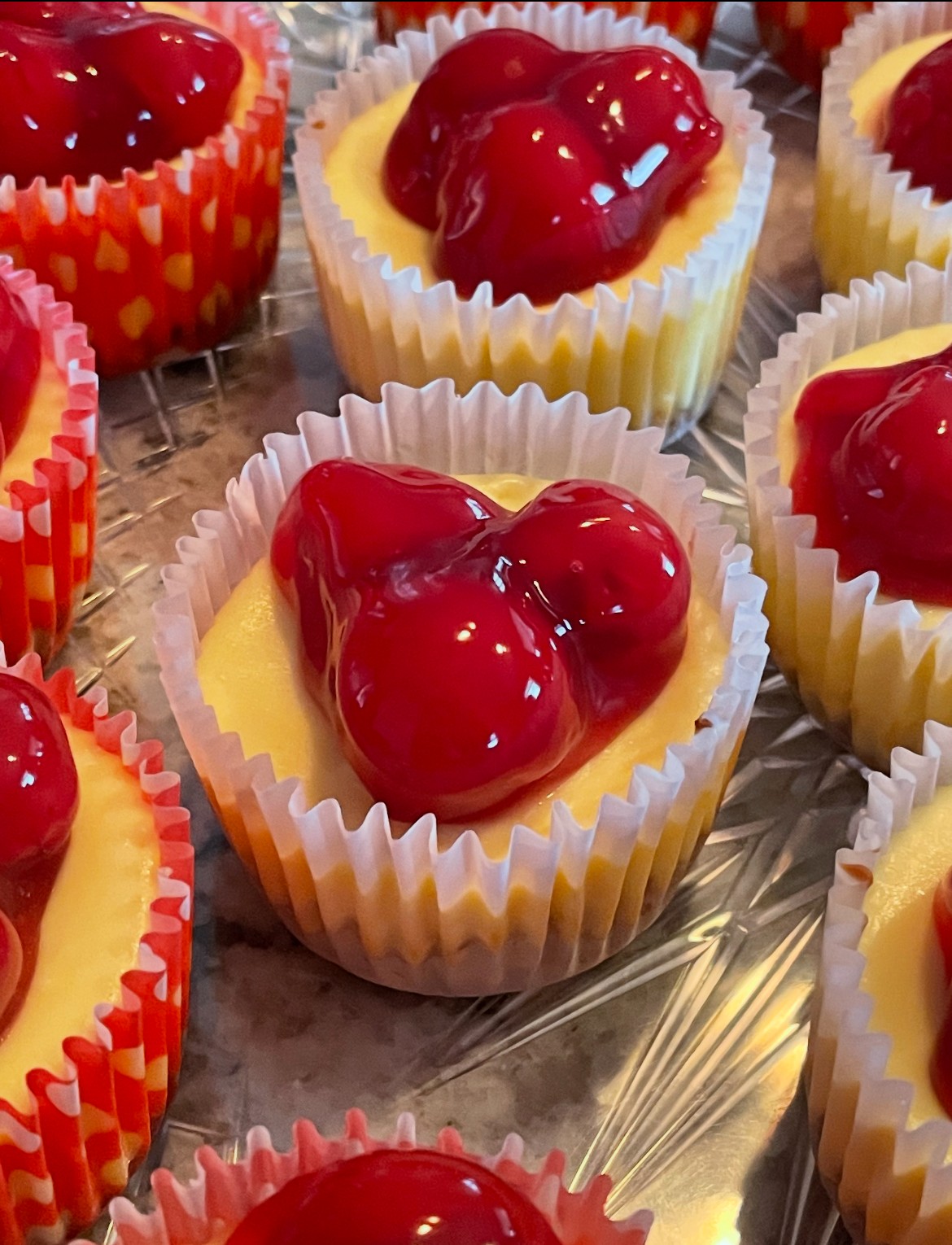 Cherry Almond Cheesecakes