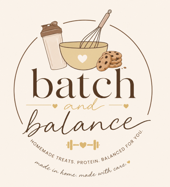 Batch and Balance — Homemade Treats. Protein. Balanced for You. Made in home, made with care.