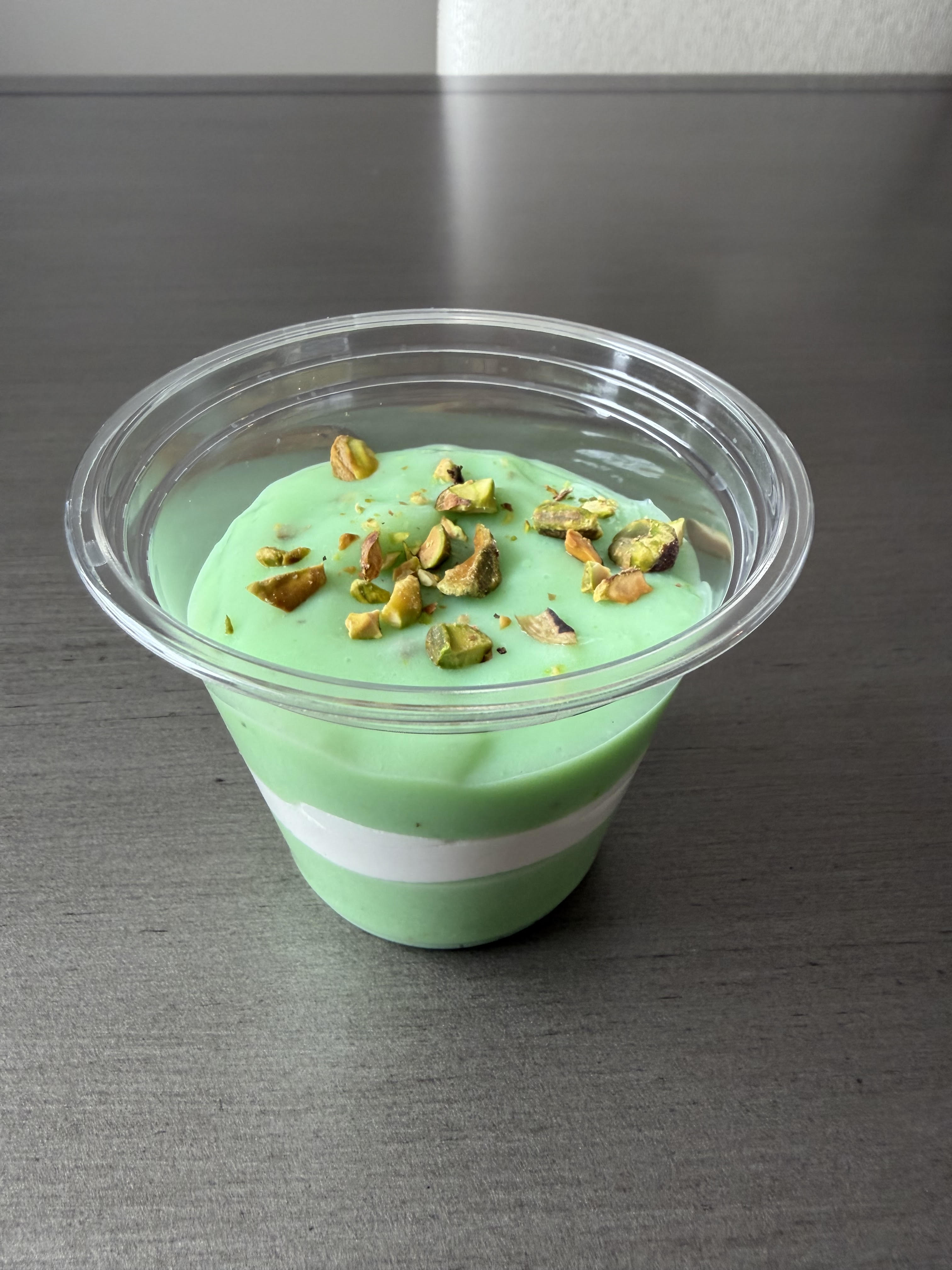 Pistachio protein pudding cup