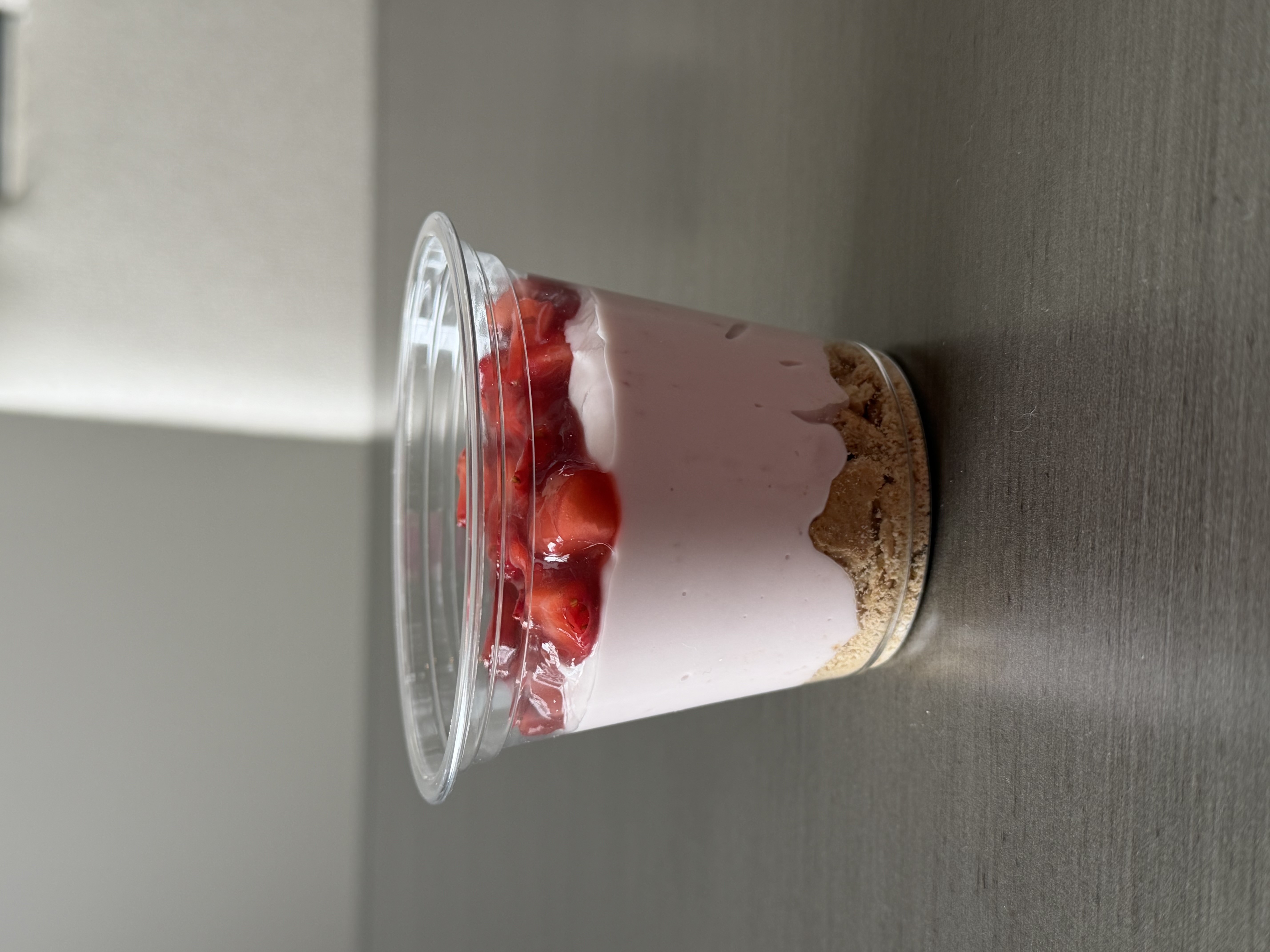 Strawberry shortcake yogurt protein cup